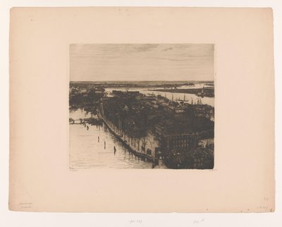 Udsigt over Dordrecht fra tårnet i Grote Kerk Port, Dordrecht (original titel) Dordrecht I (original titel) af Willem Witsen (signed by artist)