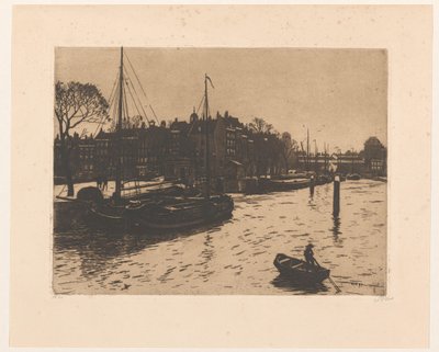 Udsigt over Leuvehaven i Rotterdam af Willem Witsen (signed by artist)