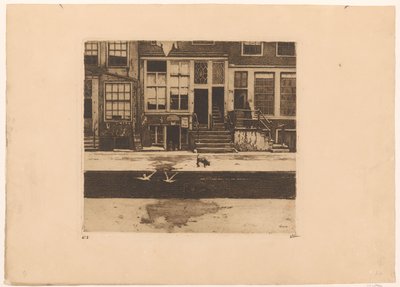 Udsigt over kanalhuse i Amsterdam af Willem Witsen (signed by artist)