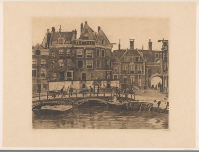 Udsigt over Beurspleintje i Amsterdam af Willem Witsen (signed by artist)