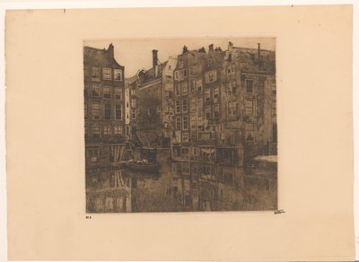 Oudezijds Voorburgwal og Oudezijds Kolk i Amsterdam af Willem Witsen (signed by artist)
