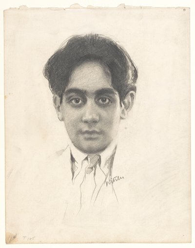 Portret van Karamjit Singh Sahib Bahadur, prins van Kapurthala af Willem Witsen (signed by artist)