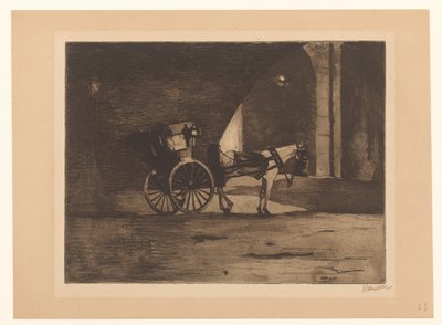 Vogn under Waterloo Bridge i London af Willem Witsen (signed by artist)