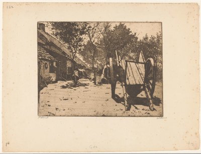 Bil på en gård i Brabant af Willem Witsen (signed by artist)