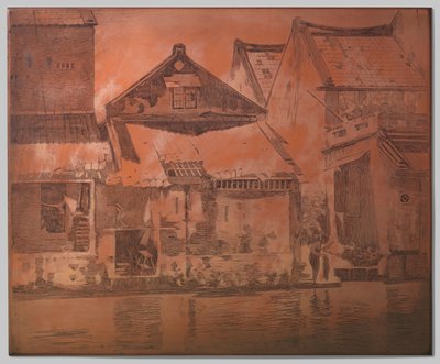 Batavia, huse på kali af Willem Arnoldus Witsen