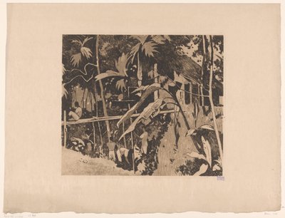 Vegetation og en smal bro i Buitenzorg af Willem Arnoldus Witsen