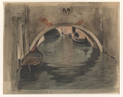 Udsigt under en buebro i Venedig af Willem Arnoldus Witsen