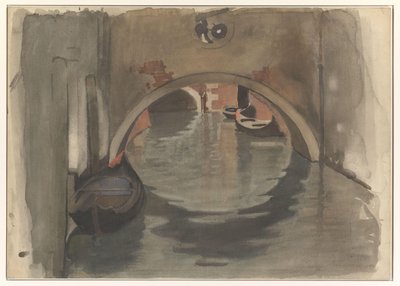 Udsigt under en buebro i Venedig af Willem Arnoldus Witsen