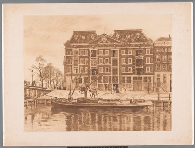 Udsigt over facaden på WIC-lageret set fra Oudeschans West Indian House (original titel) af Willem Arnoldus Witsen