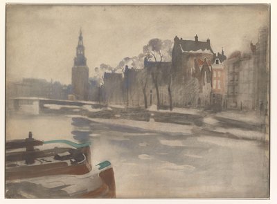 Udsigt over Oude Schans på Montelbaanstoren af Willem Arnoldus Witsen