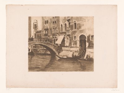 Gondol ved en bro over en kanal i Venedig Bro ved Campo Sant