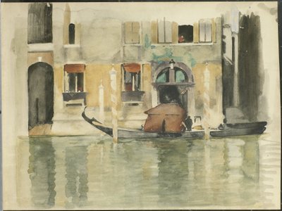 Gondol foran et venetiansk hus af Willem Arnoldus Witsen