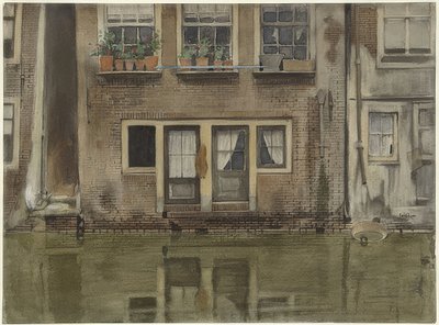 Haus an einer Gracht i Amsterdam (Huse på en kanal i Amsterdam) af Willem Arnoldus Witsen