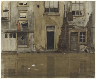 Huse ved en kanal af Willem Arnoldus Witsen