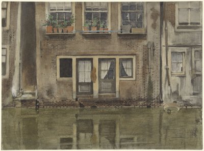 Huse på en kanal i Amsterdam af Willem Arnoldus Witsen