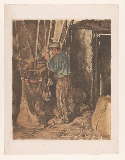 Møller med en pose mel Miller, lukket dør (original titel) af Willem Arnoldus Witsen