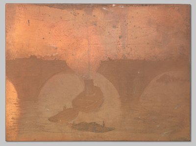 Slæbebåd til Waterloo Bridge i London af Willem Arnoldus Witsen