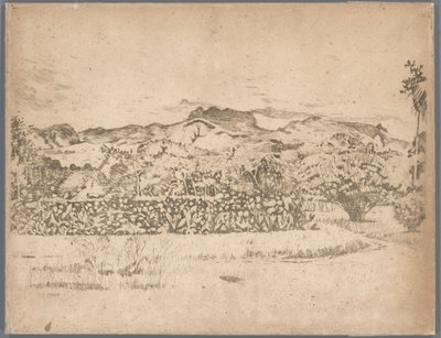 Udsigt over vulkanen De Kloet, Gambar af Willem Arnoldus Witsen