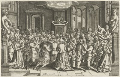 Thanksgiving i en kirke efter lettelsen i Leiden Orlers