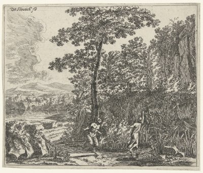 Landskab med Pan og Syrinx af Willem de Heusch