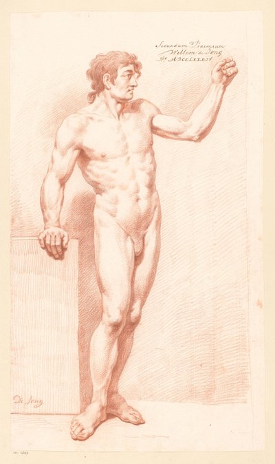 Stående nøgen mand, set forfra (2. præmie 1784) af Willem de Jong