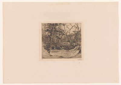 Skov med indgang til bombeskjul af Willem de Zwart (signed by artist)