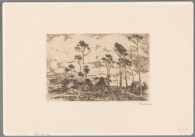 Landskab med nøgne træer og skovhuggere Indlæser coppice (original titel) af Willem de Zwart (signed by artist)