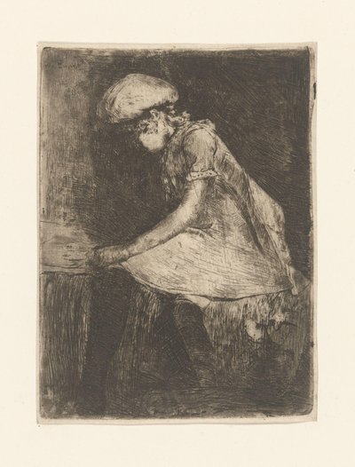 Læsende pige (i profil) (original titel) af Willem de Zwart (signed by artist)