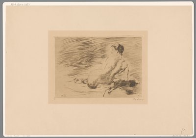 Tilbagelænet nøgen kvinde Liggende nøgen (original titel) af Willem de Zwart (signed by artist)