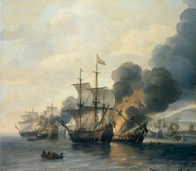 Slaget ved Leghorn, 4. marts 1653, midten af det 17. århundrede (olie på lærred) af Willem van Diest