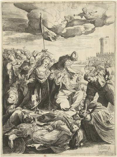 Sankt Ursula belejret af hunnerne af Willem van Haecht (II)