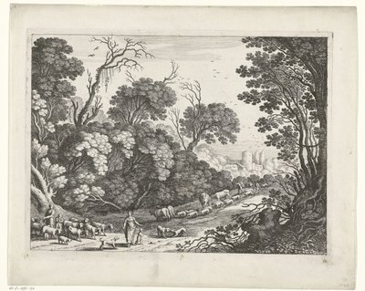 Hyrder med flokken Italienske landskaber (serietitel) af Willem van Nieulandt (II)