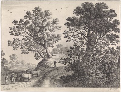 Landskab med kodrivere Italienske landskaber (serietitel) af Willem van Nieulandt (II)