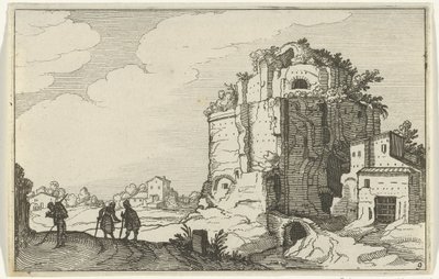 romersk ruin Romerske ruiner og kystlandskaber (serie 1) (serietitel) af Willem van Nieulandt (II)