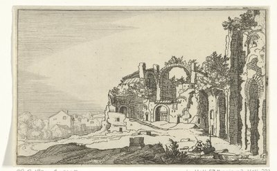 Diocletians bade Romerske ruiner og kystlandskaber (serie 1) (serietitel) af Willem van Nieulandt (II)