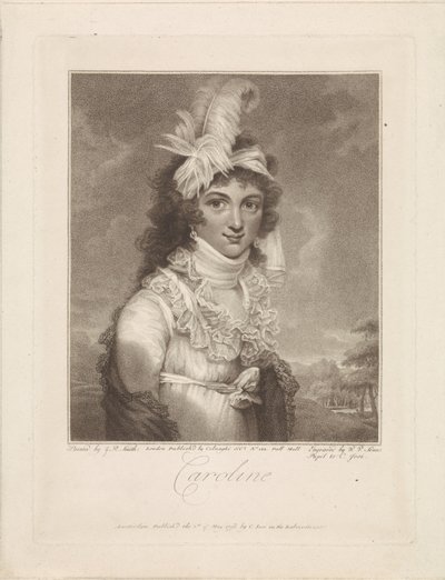 Portræt af Caroline Amalia Elisabeth af Brunswick-Wolfenbüttel af Willem van Senus