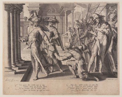 Retfærdighedens allegori, planche 11 fra Retfærdighedens troner (Thronus Iustitiae) af Willem van Swanenburgh