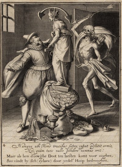 Døden med en pil ved at slå manden ned, 1609 af Willem van Swanenburgh