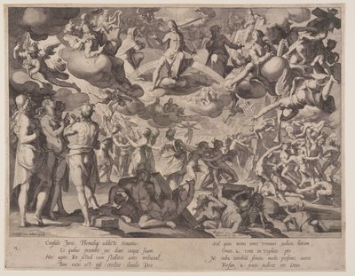 Den sidste dom, planche 13 fra Retfærdighedens troner (Thronus Iustitiae) af Willem van Swanenburgh