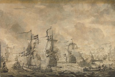 Slaget mellem den hollandske og svenske flåde, i Øresund, 8. november 1658 af Willem van de Velde (I)