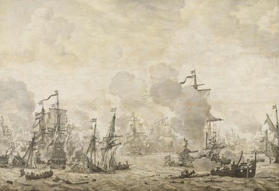 Episode fra slaget mellem den hollandske og svenske flåde i Øresund, 8. november 1658 af Willem van de Velde (I)