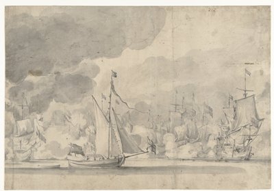 Slaget ved Lowestoft den 13. juni 1665 af Willem van de Velde (I)