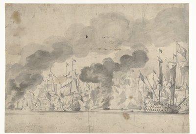 Slaget ved Lowestoft den 13. juni 1665 af Willem van de Velde (I)