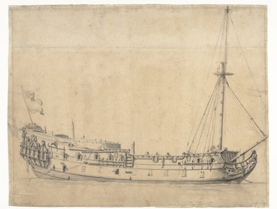 Den loyale George, rejst efter de fire dages kamp i juni 1666 af Willem van de Velde (II)