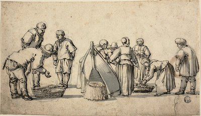 Et hollandsk fiskemarked af Willem van de Velde I
