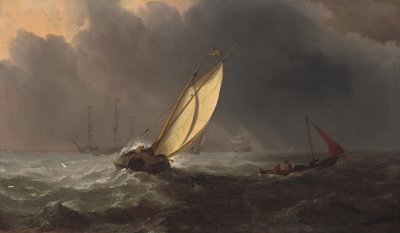 Før stormen, ca. 1700. af Willem van de Velde the Younger