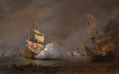 Søslaget i de engelsk-hollandske krige af Willem van de Velde the Younger
