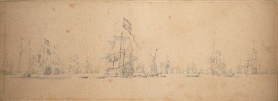 Et krigsråd i den hollandske flåde af Willem van de the Elder Velde