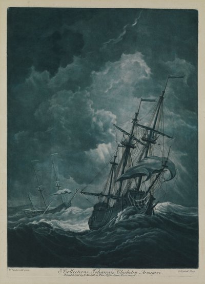Et skib i stormvejr af Willem van de the Elder Velde