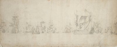 Den hollandske flåde efter krigsrådet, 8.-18. august 1665 af Willem van de the Elder Velde